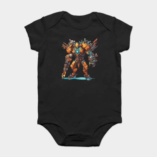 mecha soldier Baby Bodysuit by animegirlnft